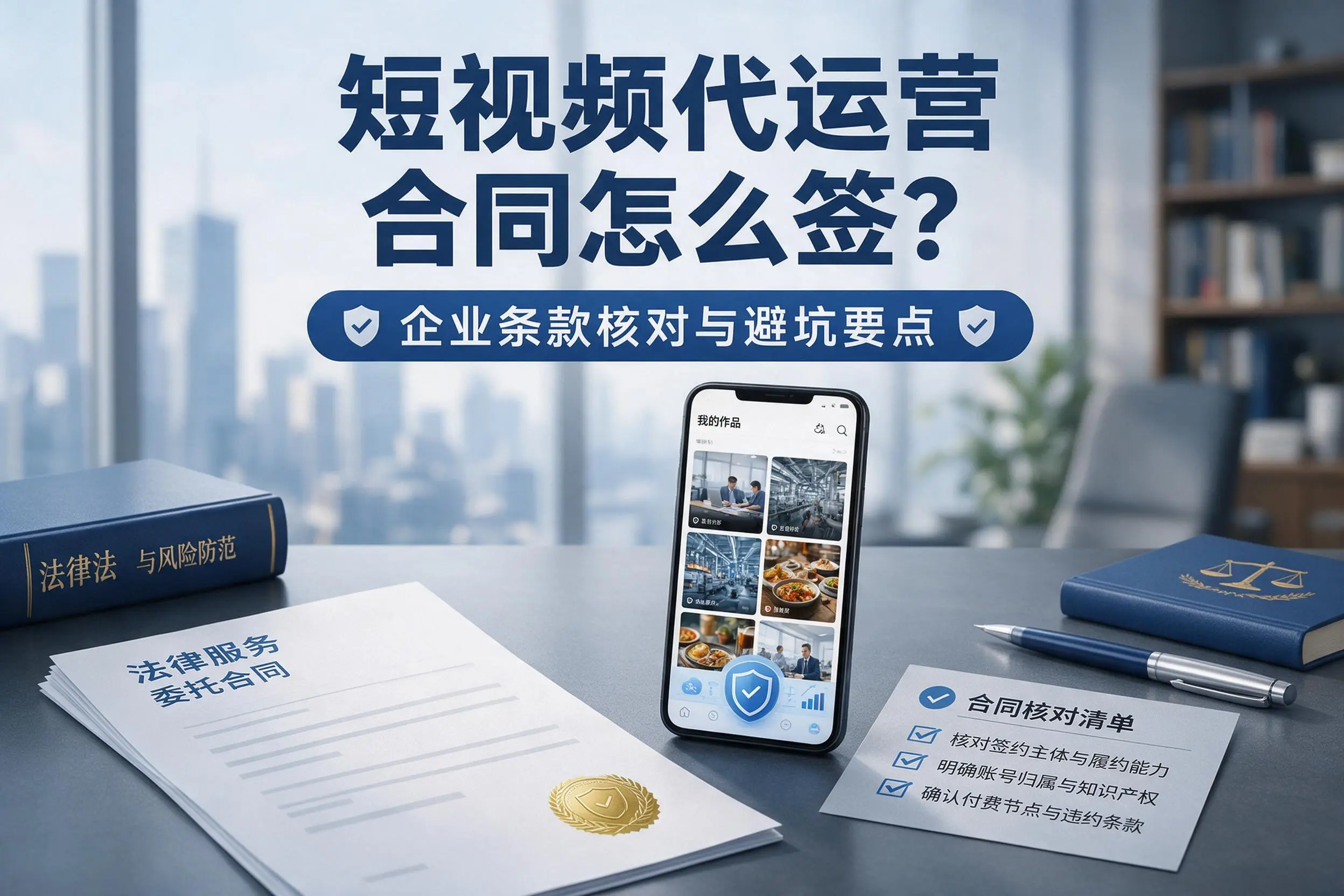 短视频代运营合同怎么签?黄冈企业条款核对与避坑要点