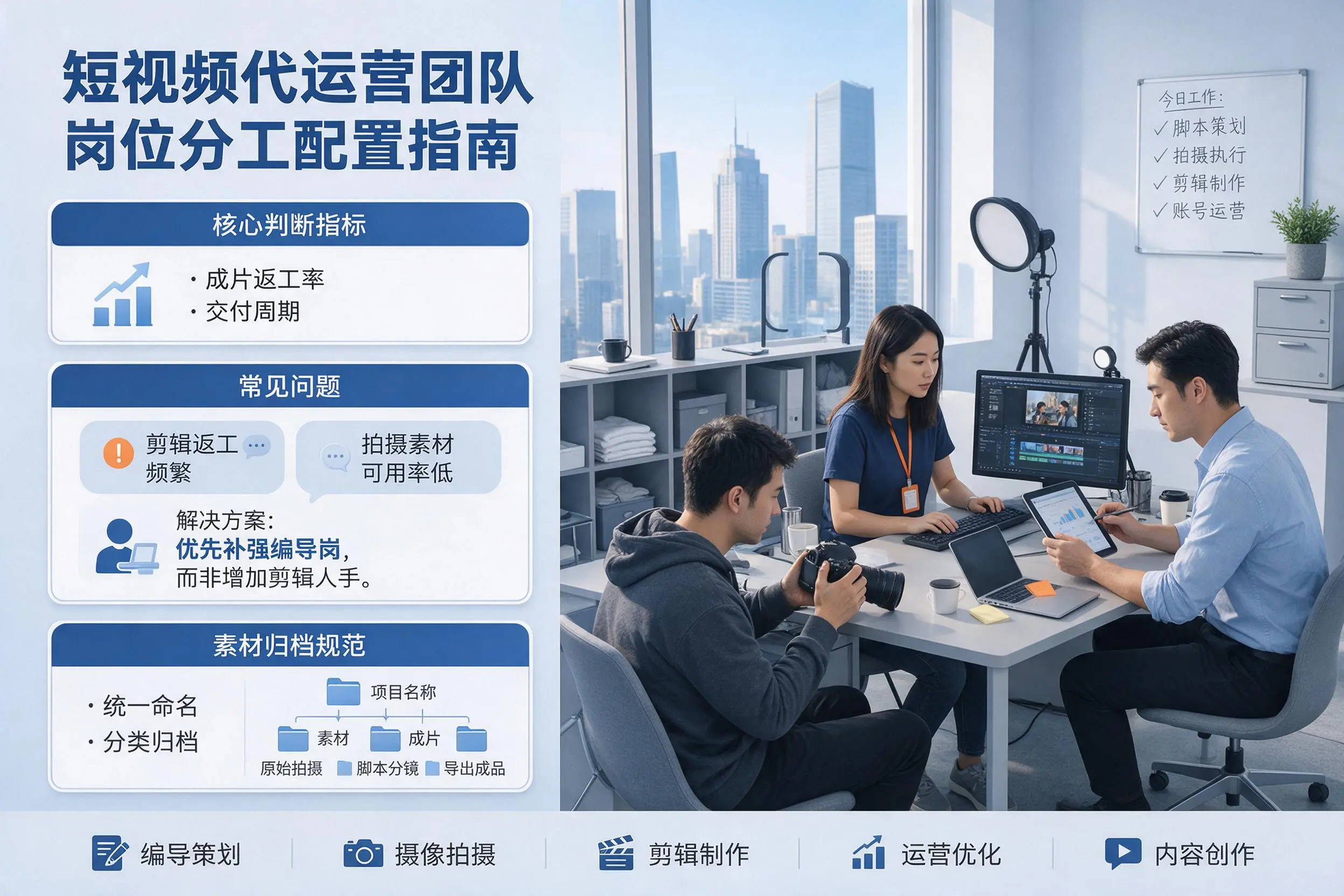 短视频代运营团队如何配置?黄冈企业岗位分工科普说明