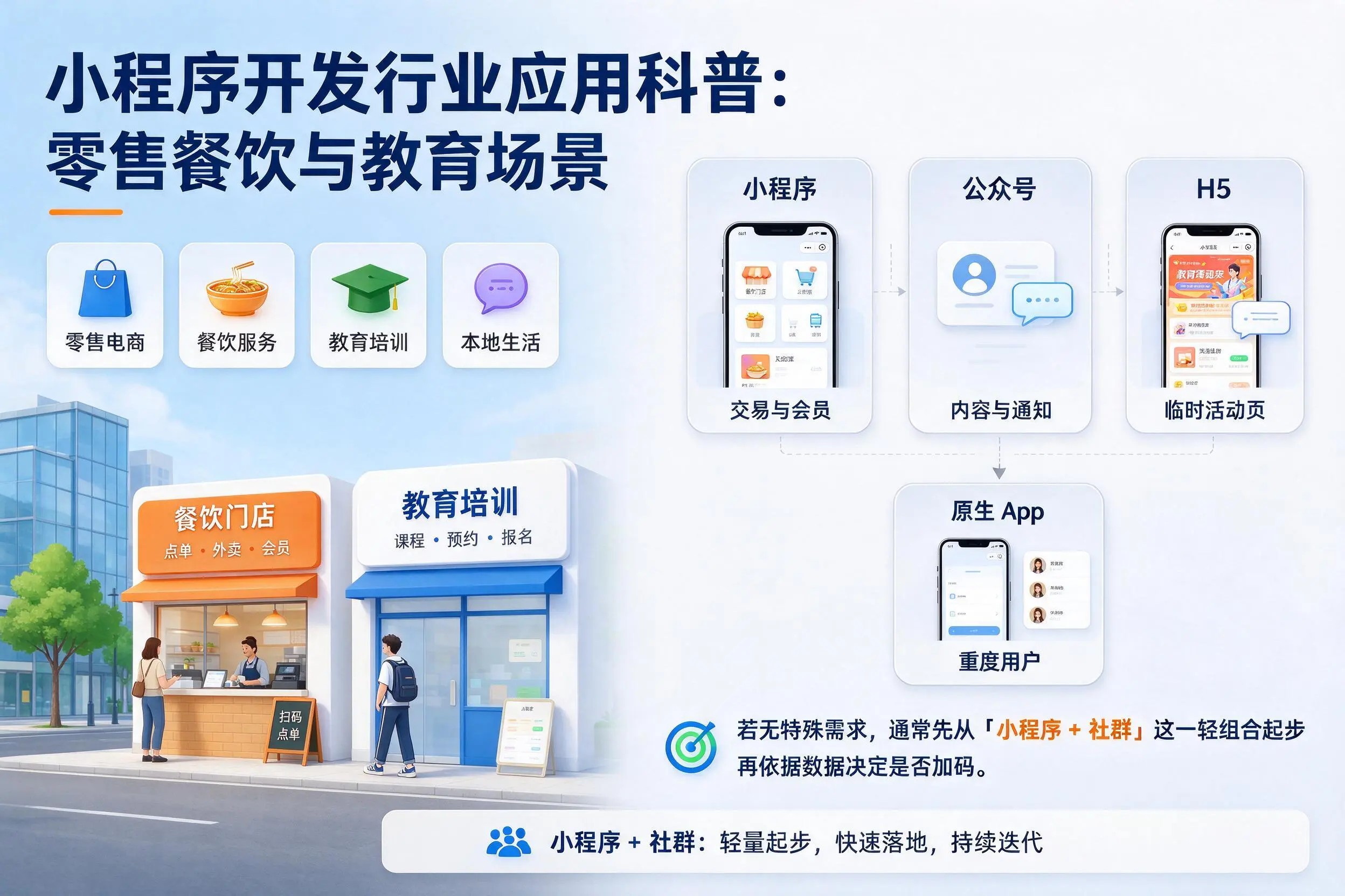 黄冈小程序开发行业应用科普:零售餐饮与教育场景