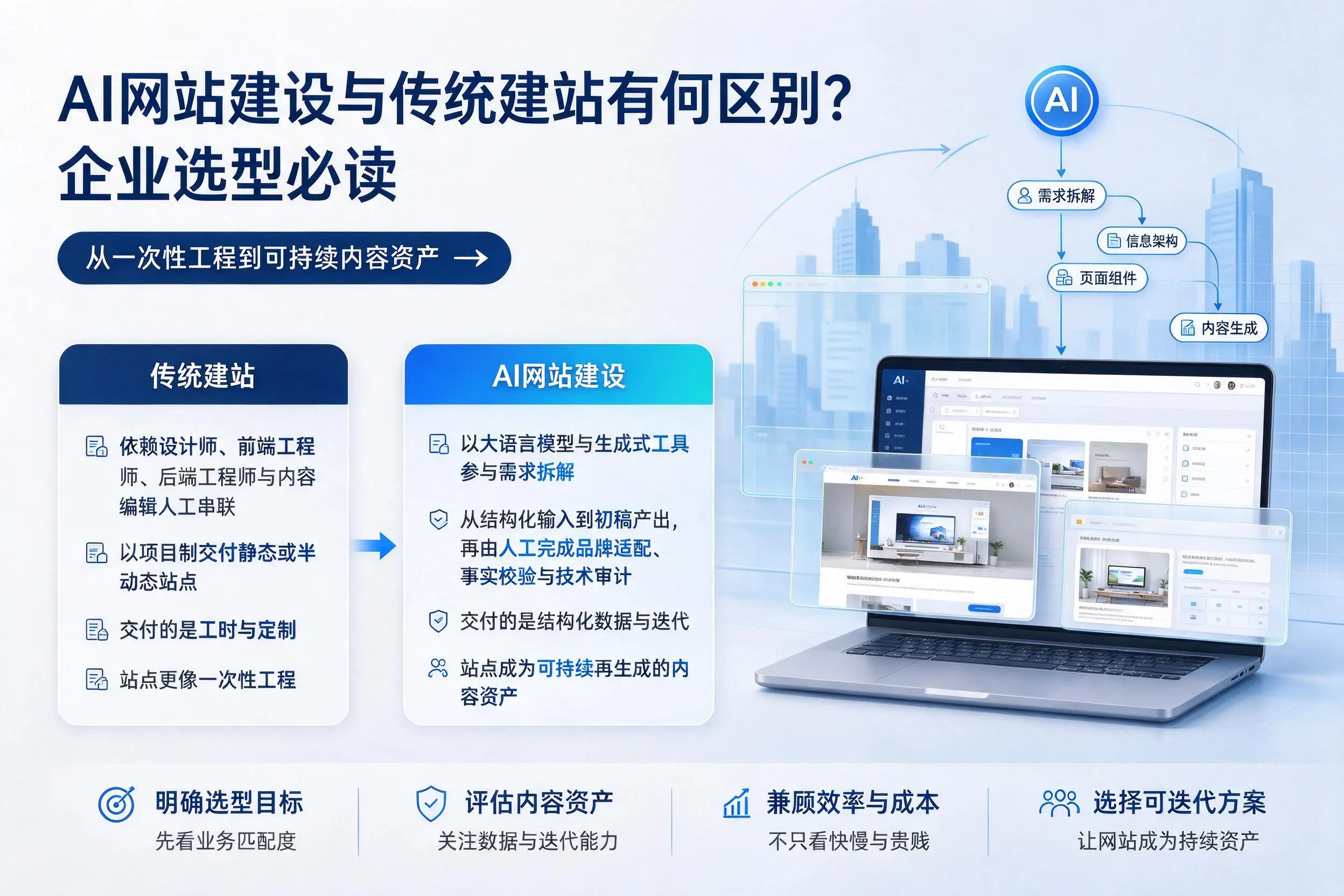 AI网站建设与传统建站有何区别？黄冈企业选型必读
