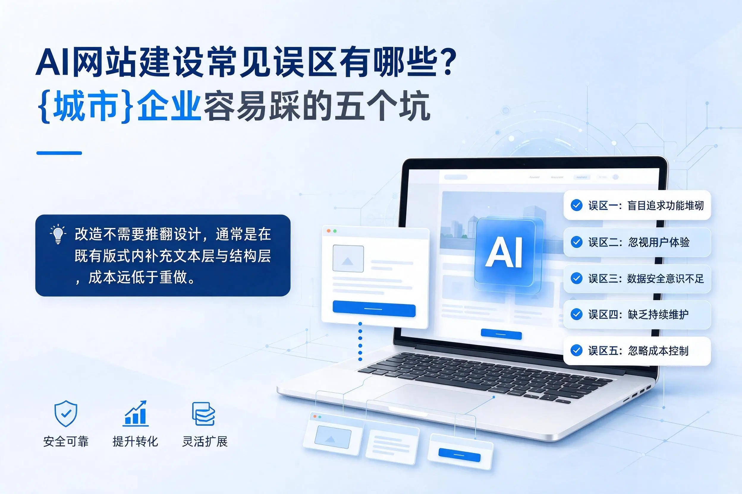 AI网站建设常见误区有哪些？黄冈企业容易踩的五个坑