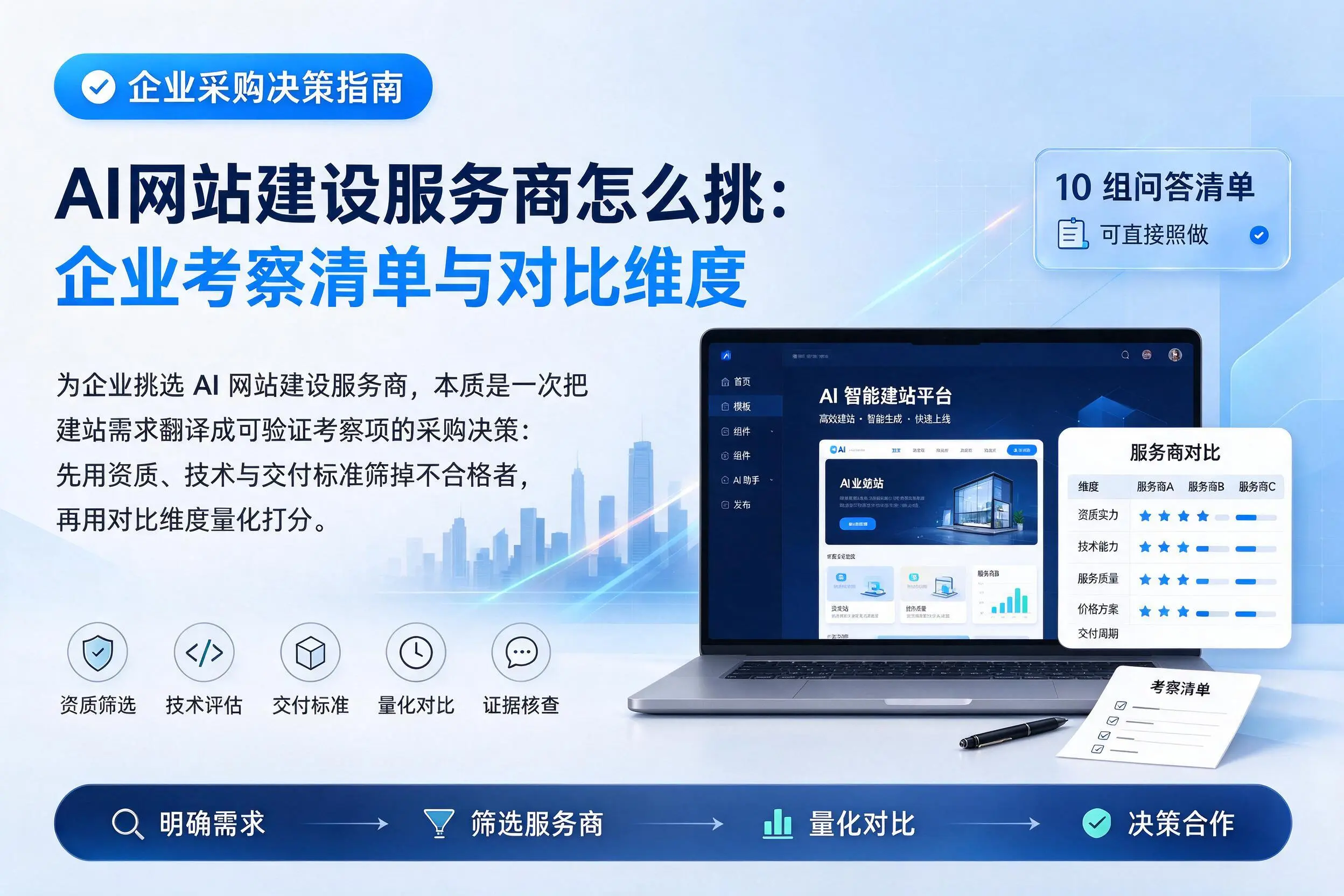 AI网站建设服务商怎么挑：黄冈企业考察清单与对比维度